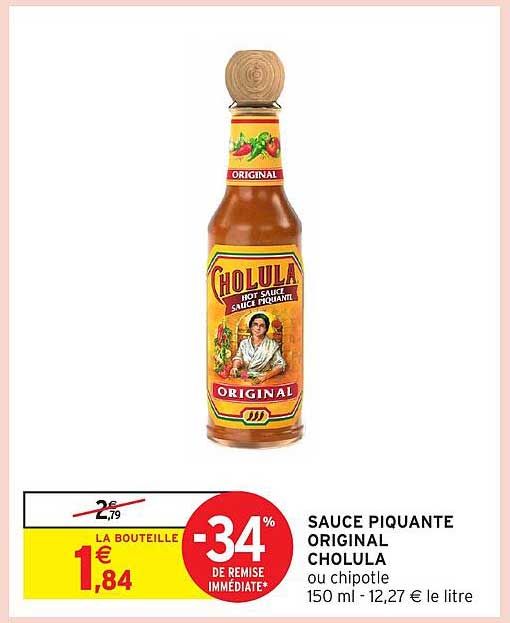 SAUCE PIQUANTE ORIGINAL CHOLULA