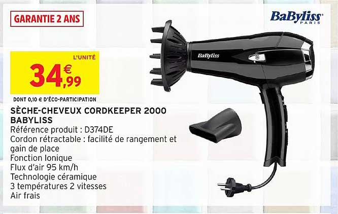 SÈCHE-CHEVEUX CORDKEEPER 2000 BABYLISS