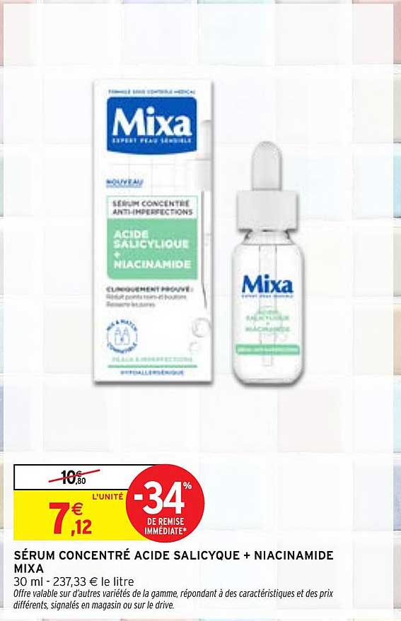 SÉRUM CONCENTRÉ ACIDE SALICYQUE + NIACINAMIDE MIXA