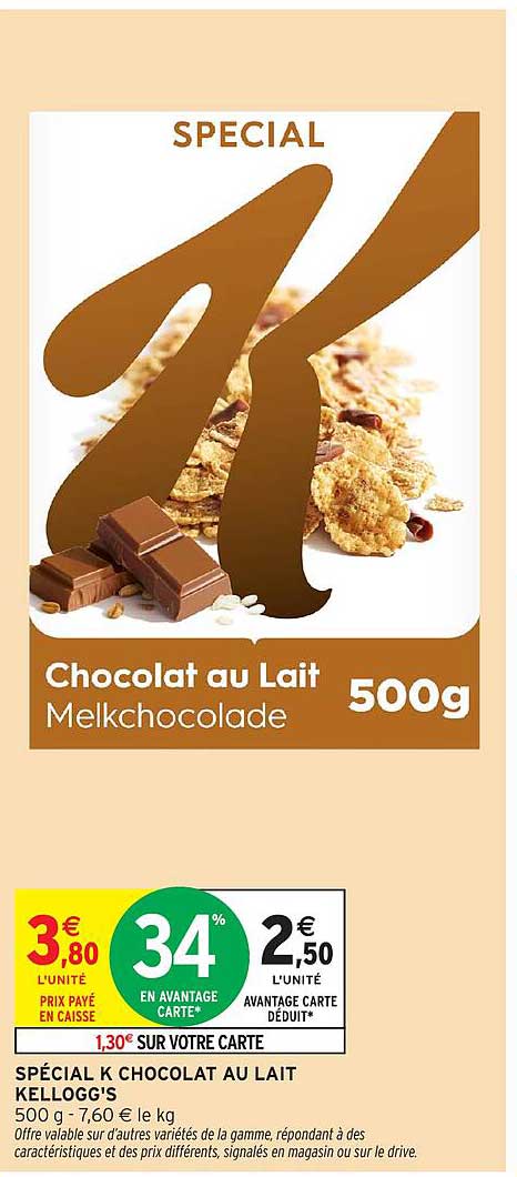 SPÉCIAL K CHOCOLAT AU LAIT KELLOGG'S