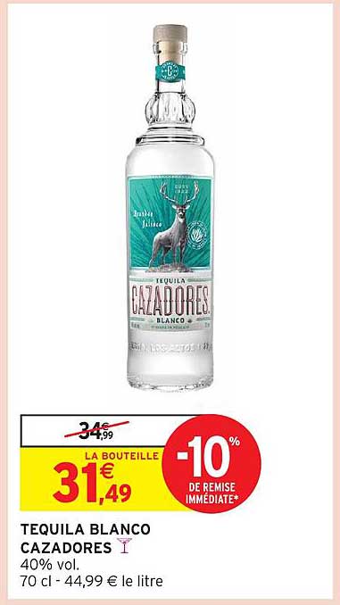 TEQUILA BLANCO CAZADORES