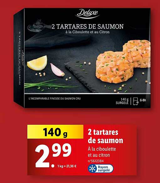 2 tartares de saumon à la ciboulette et au citron