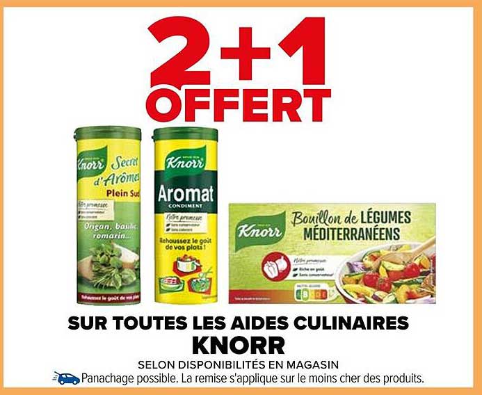 2+1 OFFERT SUR TOUTES LES AIDES CULINAIRES KNORR