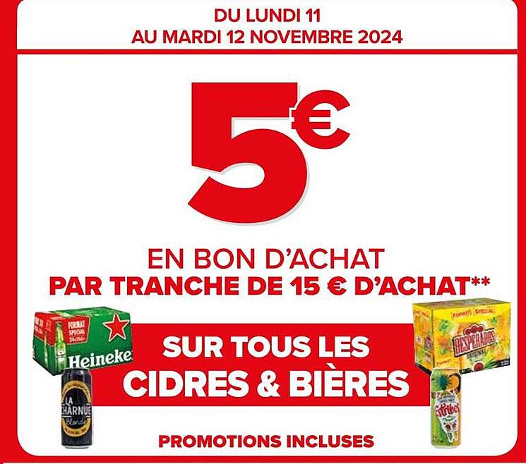 5 € EN BON D’ACHAT SUR TOUS LES CIDRES & BIÈRES