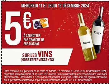 5 € SUR LES VINS