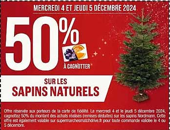 50% SUR LES SAPINS NATURELS