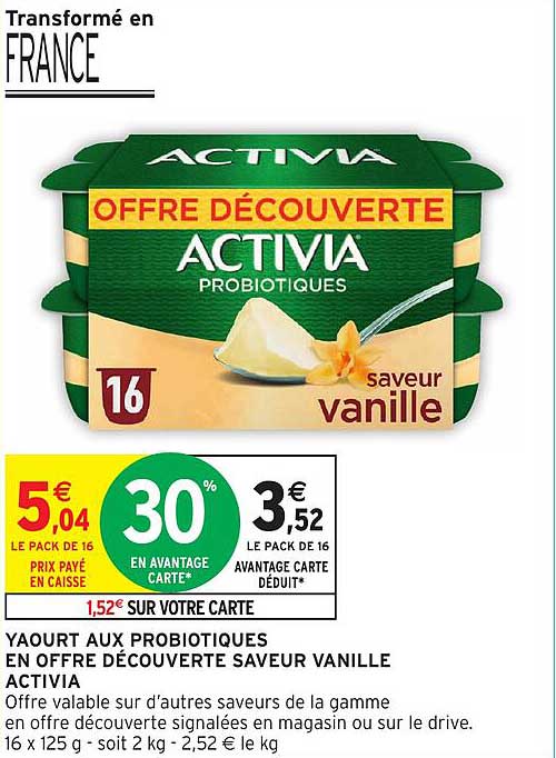 ACTIVIA PROBIOTIQUES saveur vanille