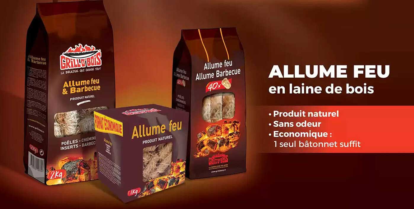 ALLUME FEU en laine de bois