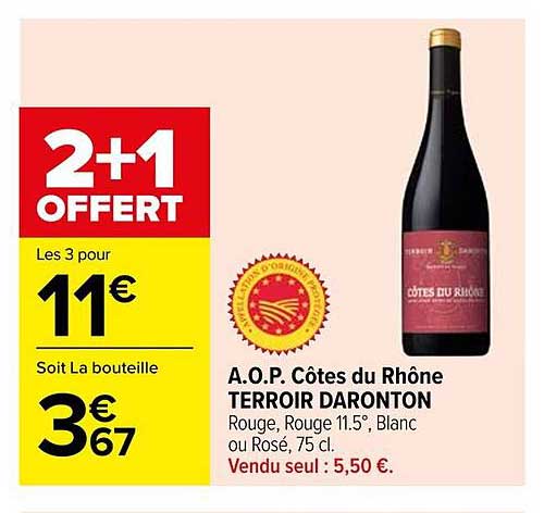 A.O.P. Côtes du Rhône TERROIR DARONTON