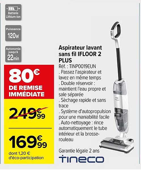 Aspirateur lavant sans fil IFLOOR 2 PLUS