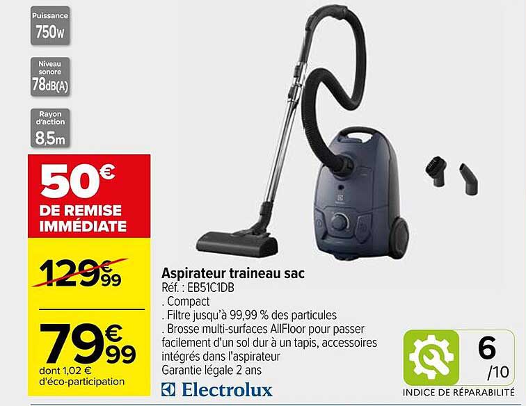 Aspirateur traineau sac