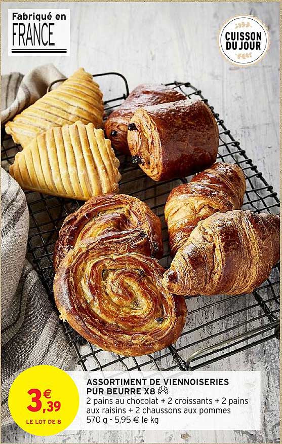 ASSORTIMENT DE VIENNOISERIES PUR BEURRE X8