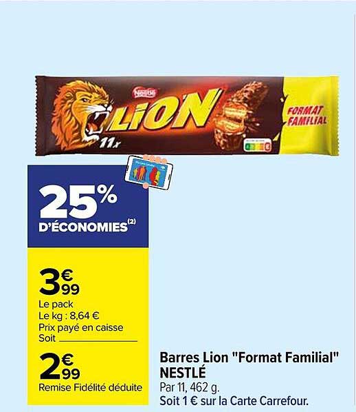 Barres Lion "Format Familial" NESTLÉ