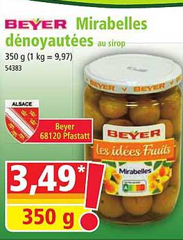 Beyer Mirabelles dénoyautées au sirop