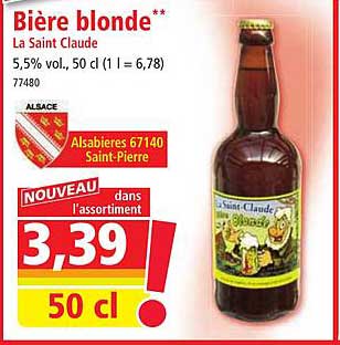 Bière blonde** La Saint Claude