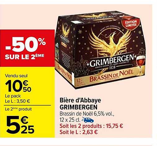 Bière d'Abbaye GRIMBERGEN Brassin de Noël