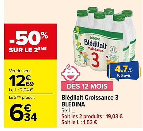 Blédilat Croissance 3 BLÉDINA