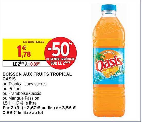 BOISSON AUX FRUITS TROPICAL OASIS