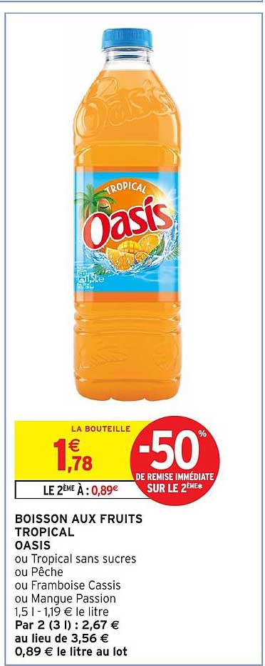 BOISSON AUX FRUITS TROPICAL OASIS