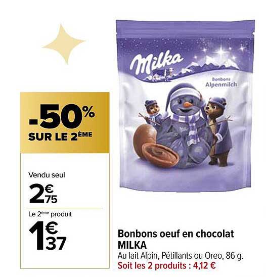 Bonbons oeuf en chocolat MILKA