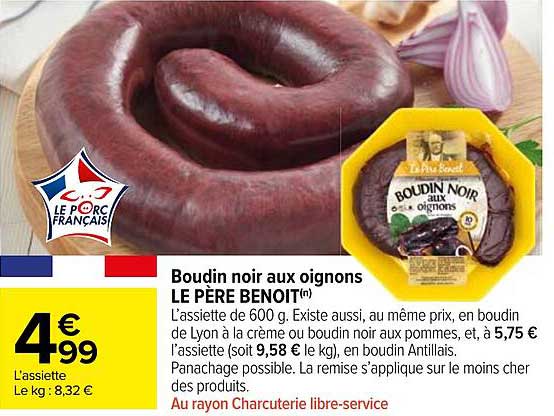 Boudin noir aux oignons LE PÈRE BENOIT