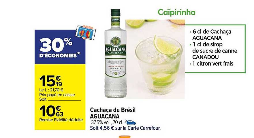 Cachaça du Brésil AGUACANA