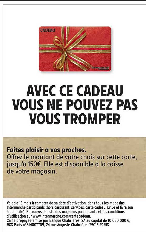 CADEAU VOUS NE POUVEZ PAS VOUS TROMPER