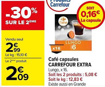 Café capsules CARREFOUR EXTRA