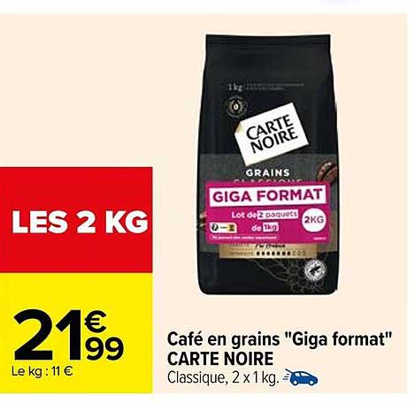 Café en grains "Giga format" CARTE NOIRE