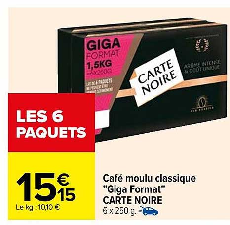 Café moulu classique "Giga Format" CARTE NOIRE