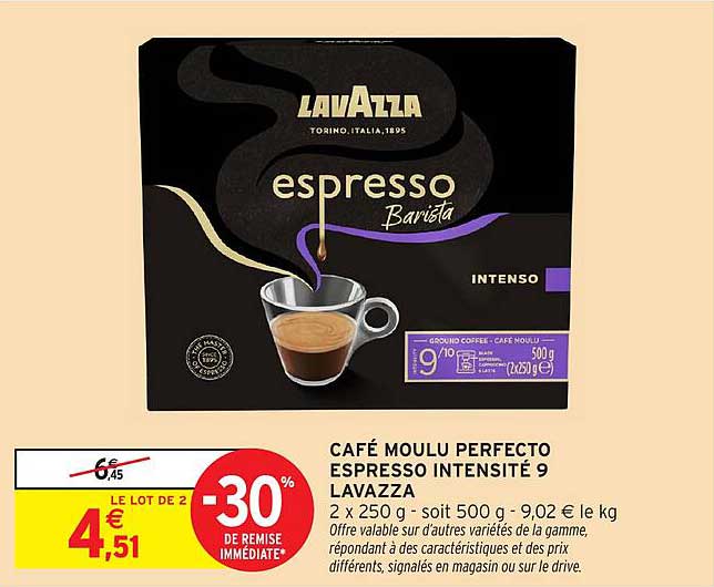 CAFÉ MOULU PERFECTO ESPRESSO INTENSITÉ 9 LAVAZZA