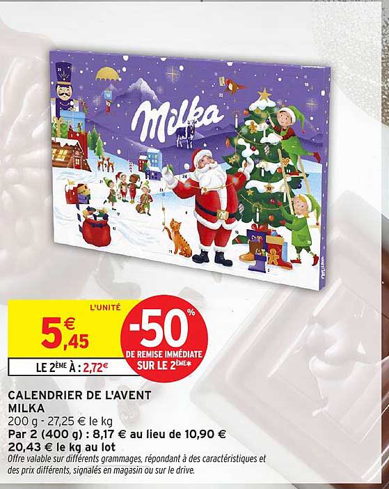 CALENDRIER DE L'AVENT MILKA