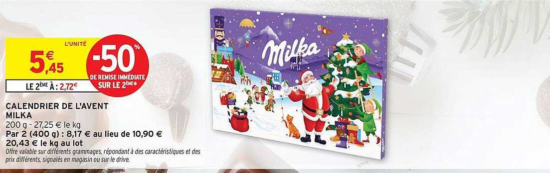 CALENDRIER DE L'AVENT MILKA