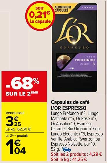 Capsules de café L'OR ESPRESSO