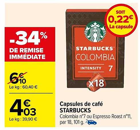 Capsules de café STARBUCKS