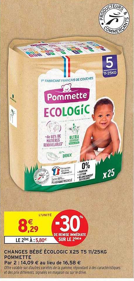 CHANGES BÉBÉ ÉCOLOGIC X25 T5 11/25KG POMMETTE