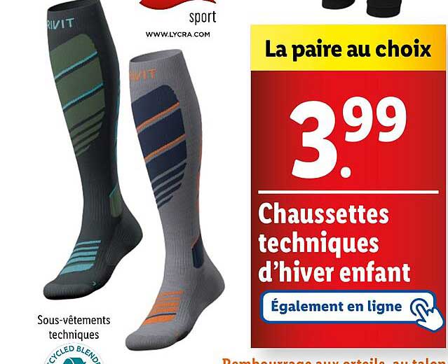 Chaussettes techniques d’hiver enfant