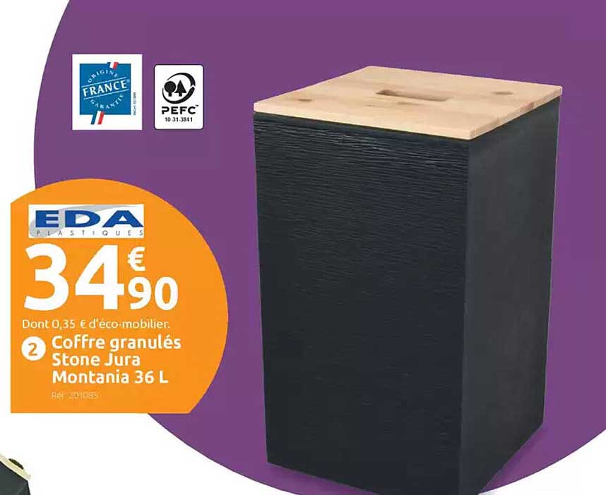 Coffre granulés Stone Jura Montania 36 L