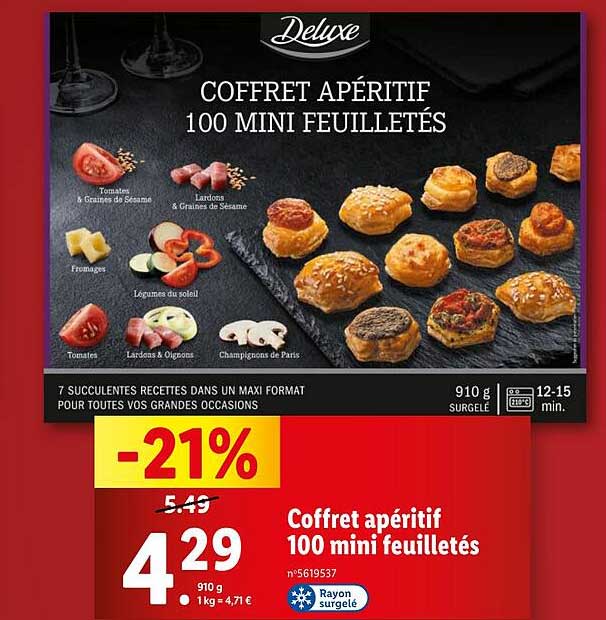 Coffret apéritif 100 mini feuilletés