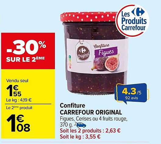 Confiture CARREFOUR ORIGINAL