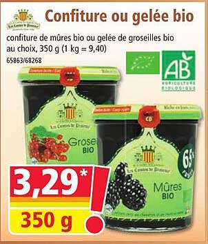 Confiture ou gelée bio