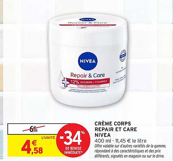 Crème corps Repair et Care NIVEA