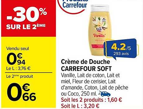 Crème de Douche CARREFOUR SOFT