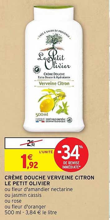 CRÈME DOUCHE VERVEINE CITRON LE PETIT OLIVIER