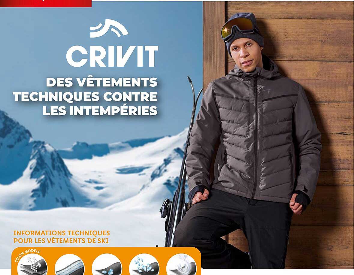 CRIVIT DES VÊTEMENTS TECHNIQUES CONTRE LES INTEMPÉRIES