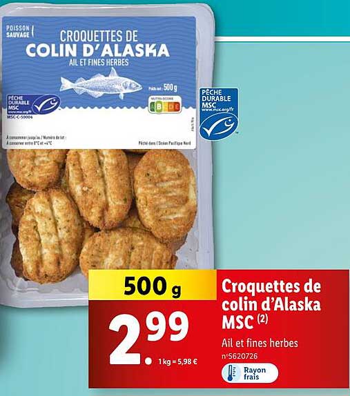 Croquettes de colin d’Alaska MSC