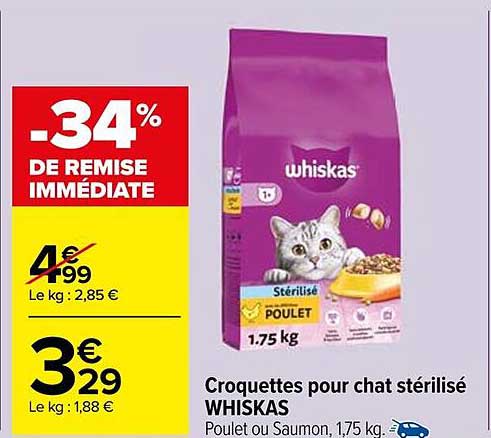 Croquettes pour chat stérilisé WHISKAS