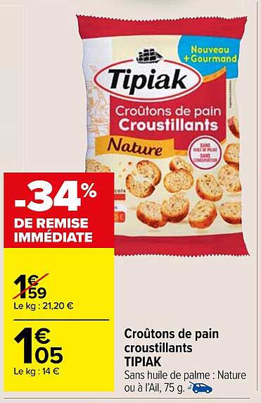 Croûtons de pain croustillants TIPIAK