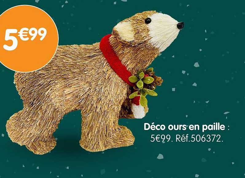 Déco ours en paille