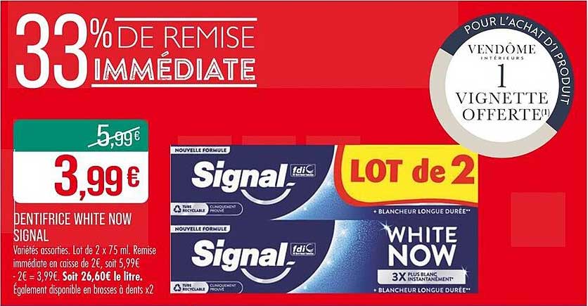 DENTIFRICE WHITE NOW SIGNAL LOT de 2